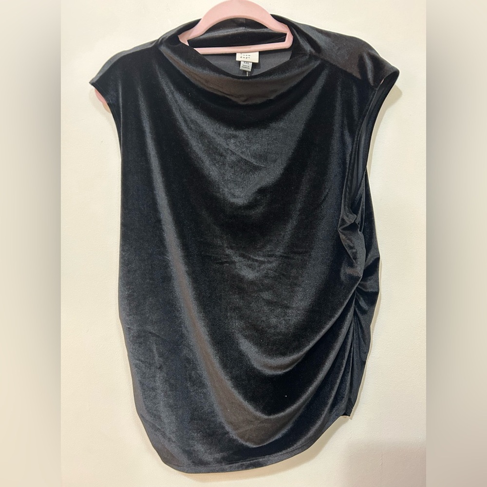 a new day Black Velvet Blouse